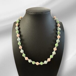 Vintage Howlite Pastel Stone Necklace